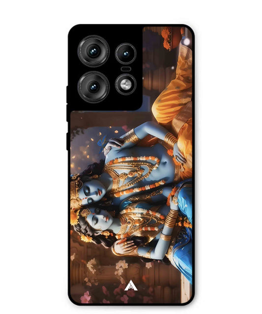 Krishna Radha Metal Back Cover Phone Case for Moto Edge 50 Pro