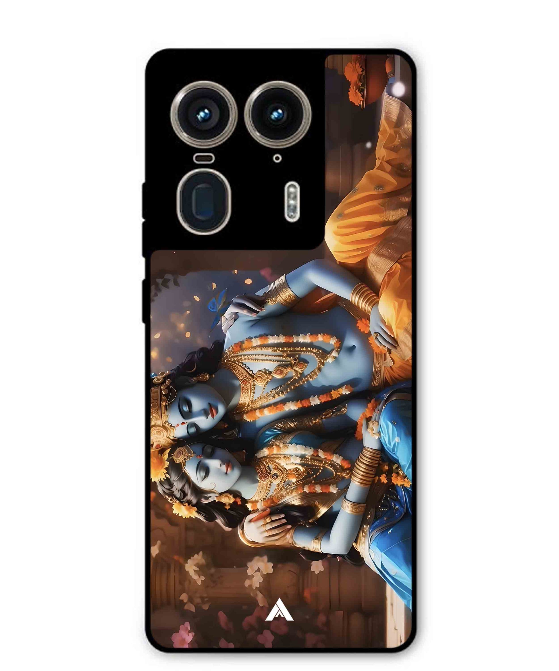 Krishna Radha Metal Back Cover Phone Case for Moto Edge 50 Ultra