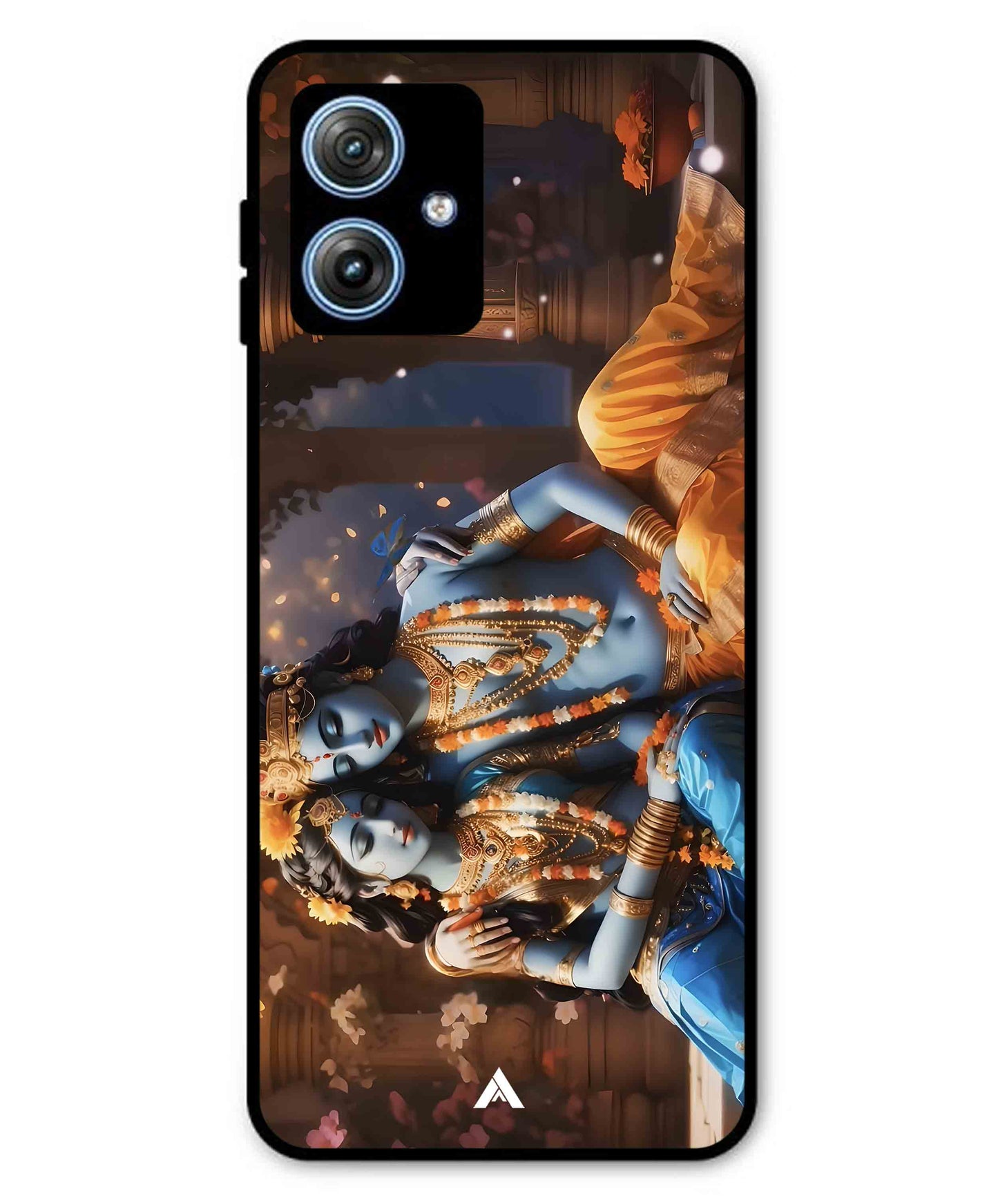 Krishna Radha Metal Back Cover Phone Case for Moto G64