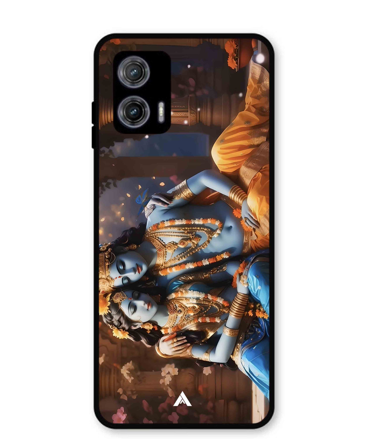 Krishna Radha Metal Back Cover Phone Case for Moto G73