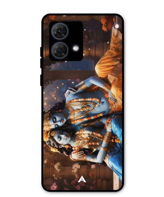 Krishna Radha Metal Back Cover Phone Case for Moto G84
