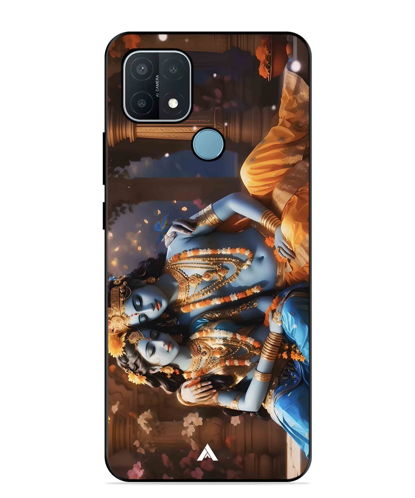 Krishna Radha Metal Back Cover Phone Case for OPPO A15