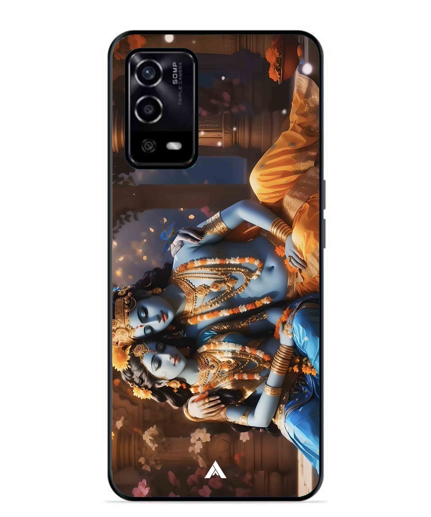 Krishna Radha Metal Back Cover Phone Case for Oppo A53s