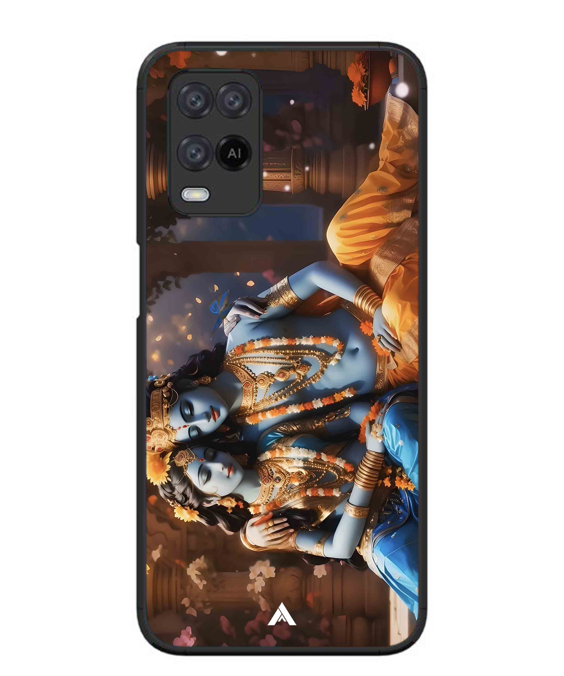 Krishna Radha Metal Back Cover Phone Case for Oppo A54