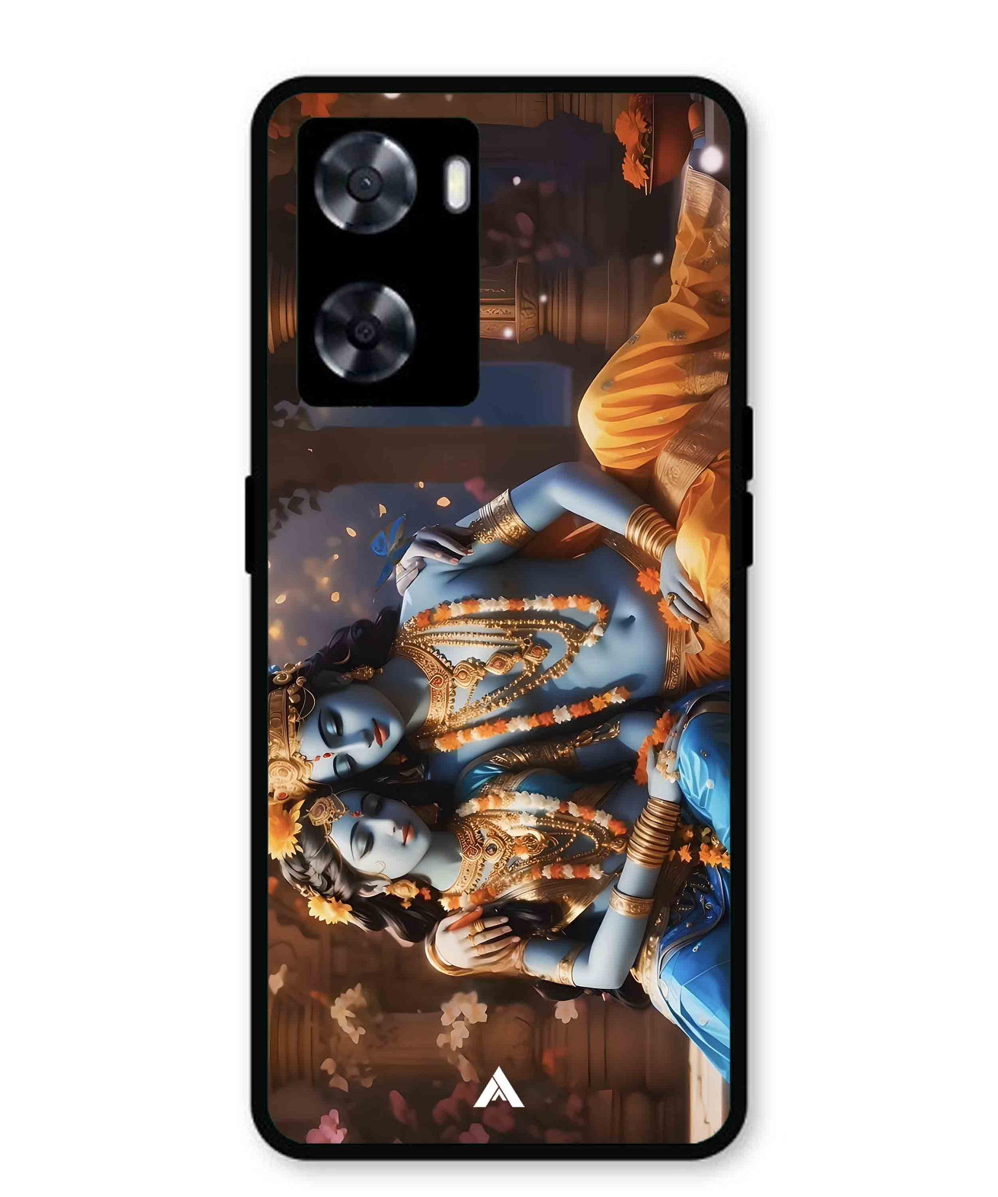 Krishna Radha Metal Back Cover Phone Case for Oppo A57