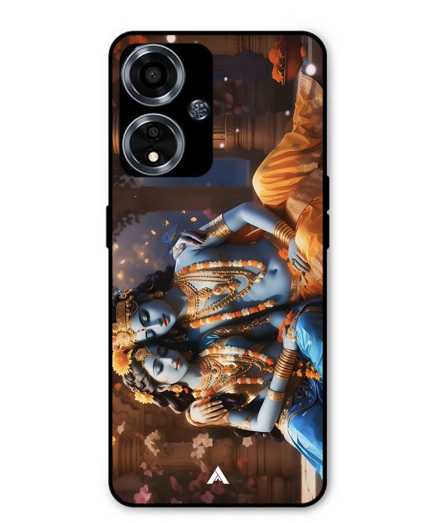 Krishna Radha Metal Back Cover Phone Case for Oppo A59