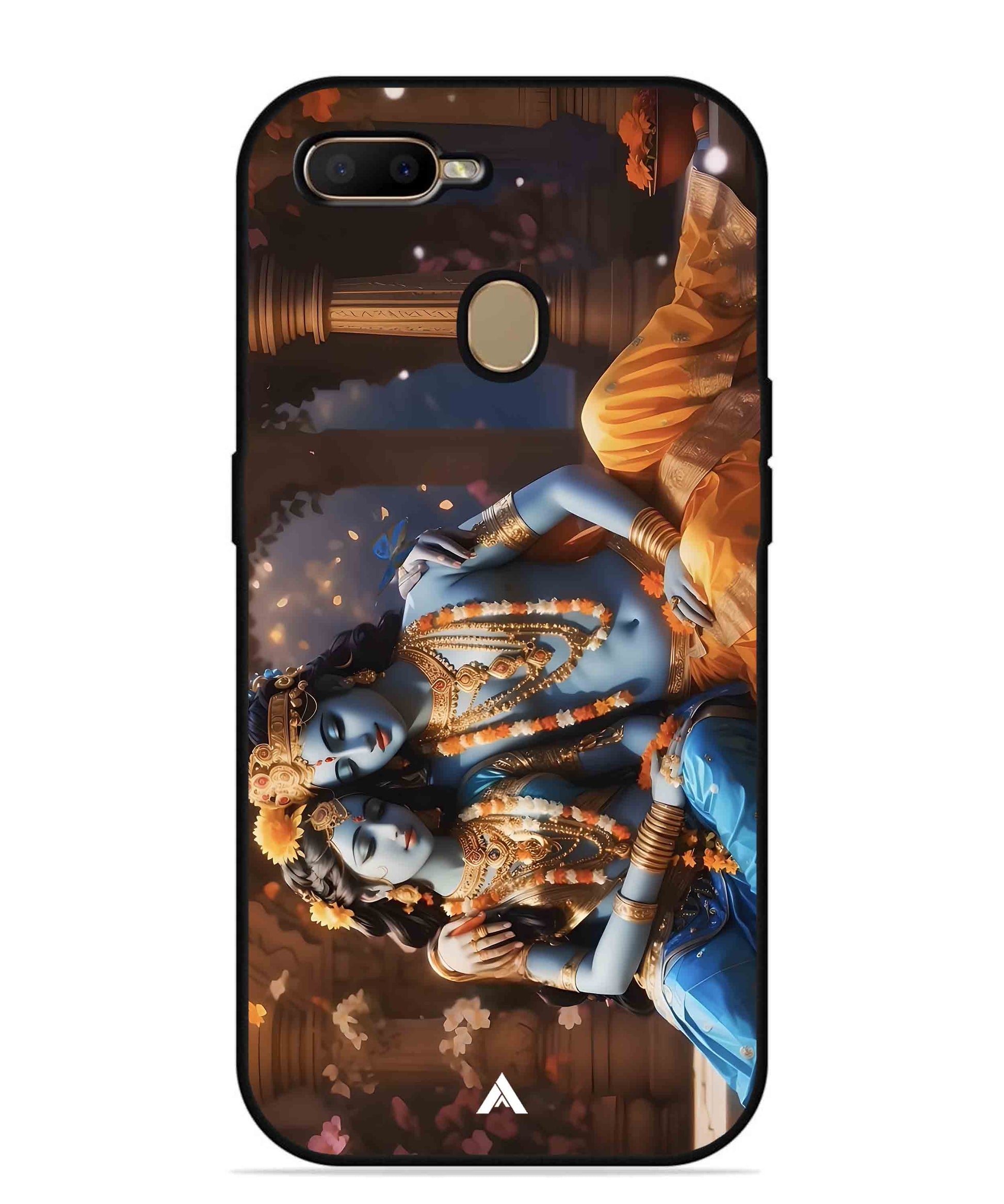 Krishna Radha Metal Back Cover Phone Case for Oppo A5s