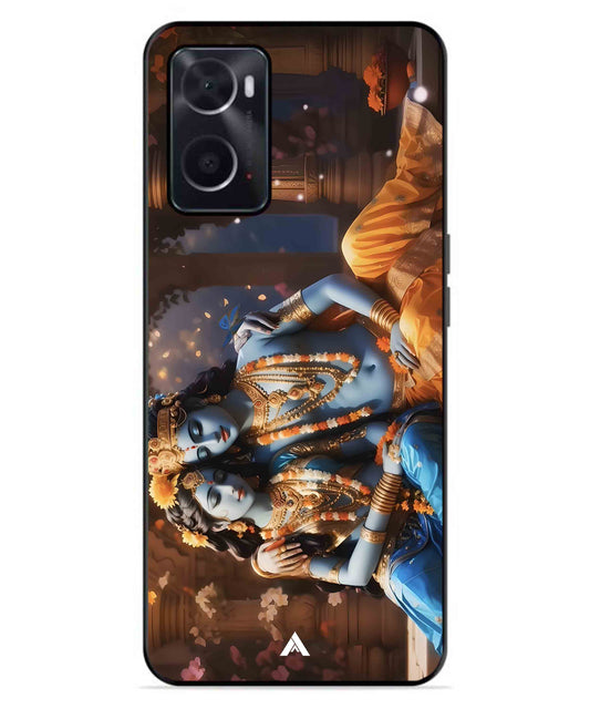 Krishna Radha Metal Back Cover Phone Case for Oppo A76