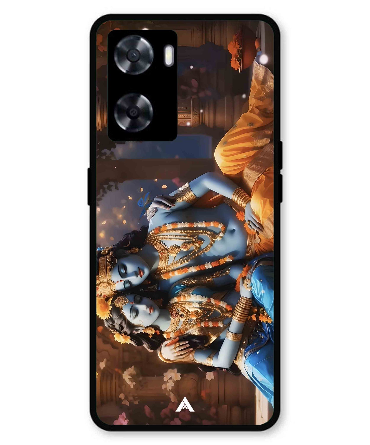 Krishna Radha Metal Back Cover Phone Case for Oppo A77s