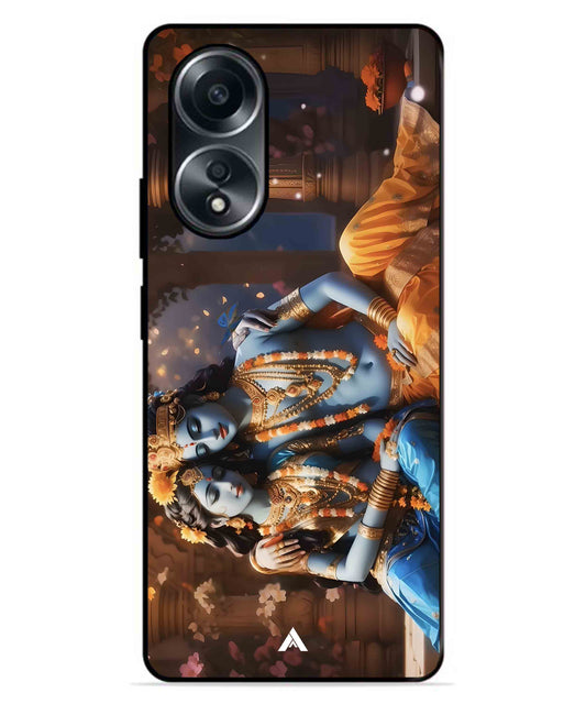 Krishna Radha Metal Back Cover Phone Case for Oppo A78