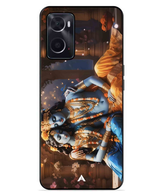 Krishna Radha Metal Back Cover Phone Case for Oppo A96