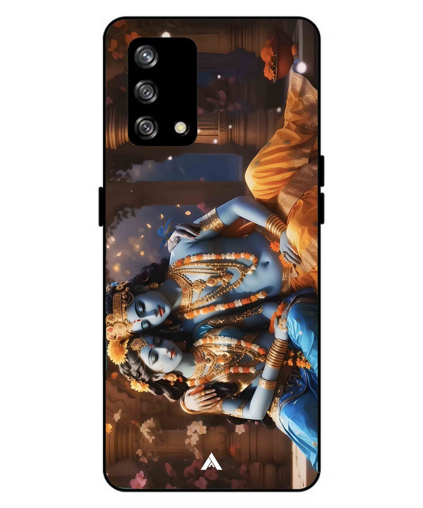 Krishna Radha Metal Back Cover Phone Case for Oppo F19