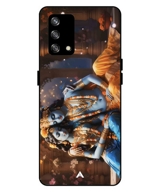 Krishna Radha Metal Back Cover Phone Case for Oppo F19