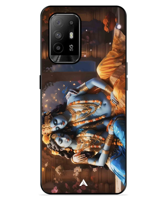 Krishna Radha Metal Back Cover Phone Case for Oppo F19 Pro Plus