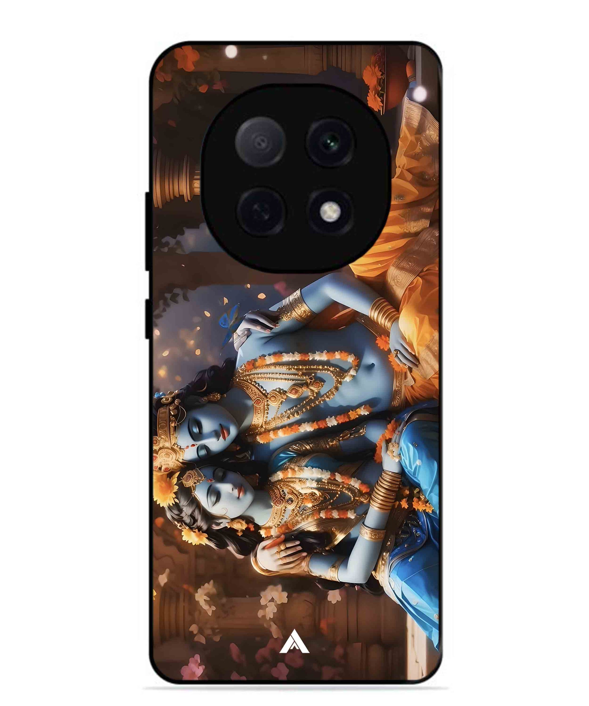 Krishna Radha Metal Back Cover Phone Case for Oppo F29 Pro