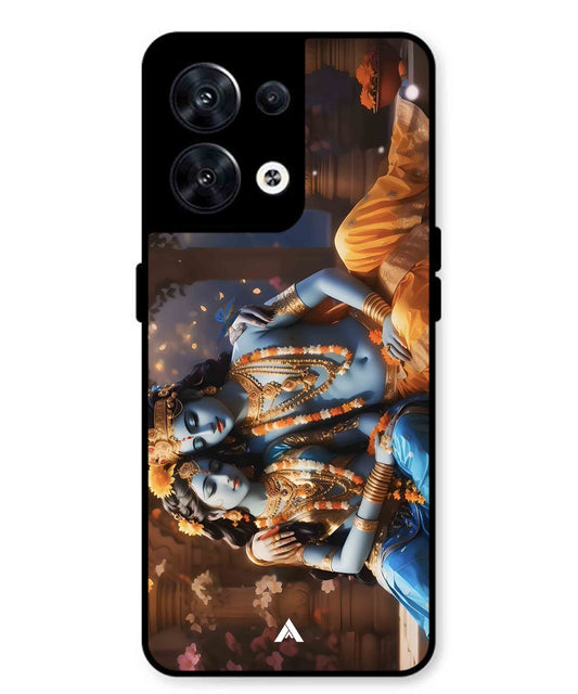Krishna Radha Metal Back Cover Phone Case for Oppo Reno 10