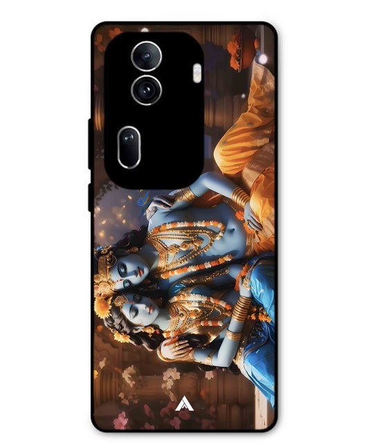 Krishna Radha Metal Back Cover Phone Case for Oppo Reno 11 Pro