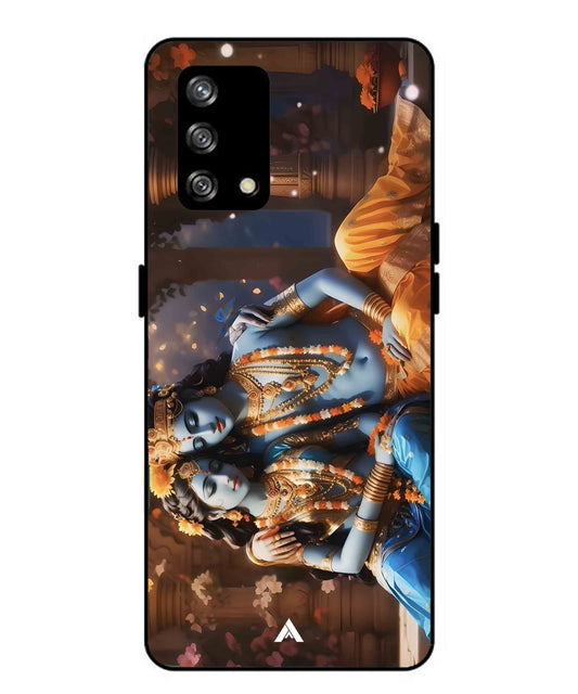 Krishna Radha Metal Back Cover Phone Case for Oppo Reno 4F