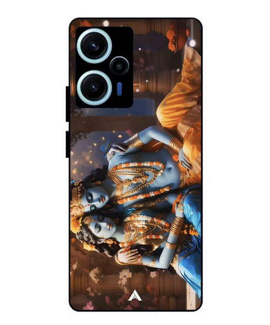 Krishna Radha Metal Back Cover Phone Case for Poco F5