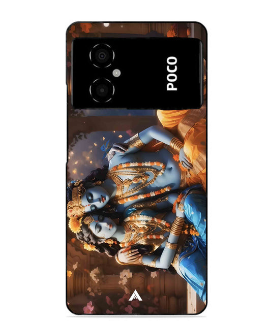 Krishna Radha Metal Back Cover Phone Case for Poco M4 5G