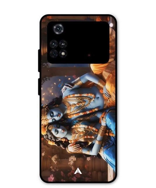 Krishna Radha Metal Back Cover Phone Case for Poco M4 Pro 4G