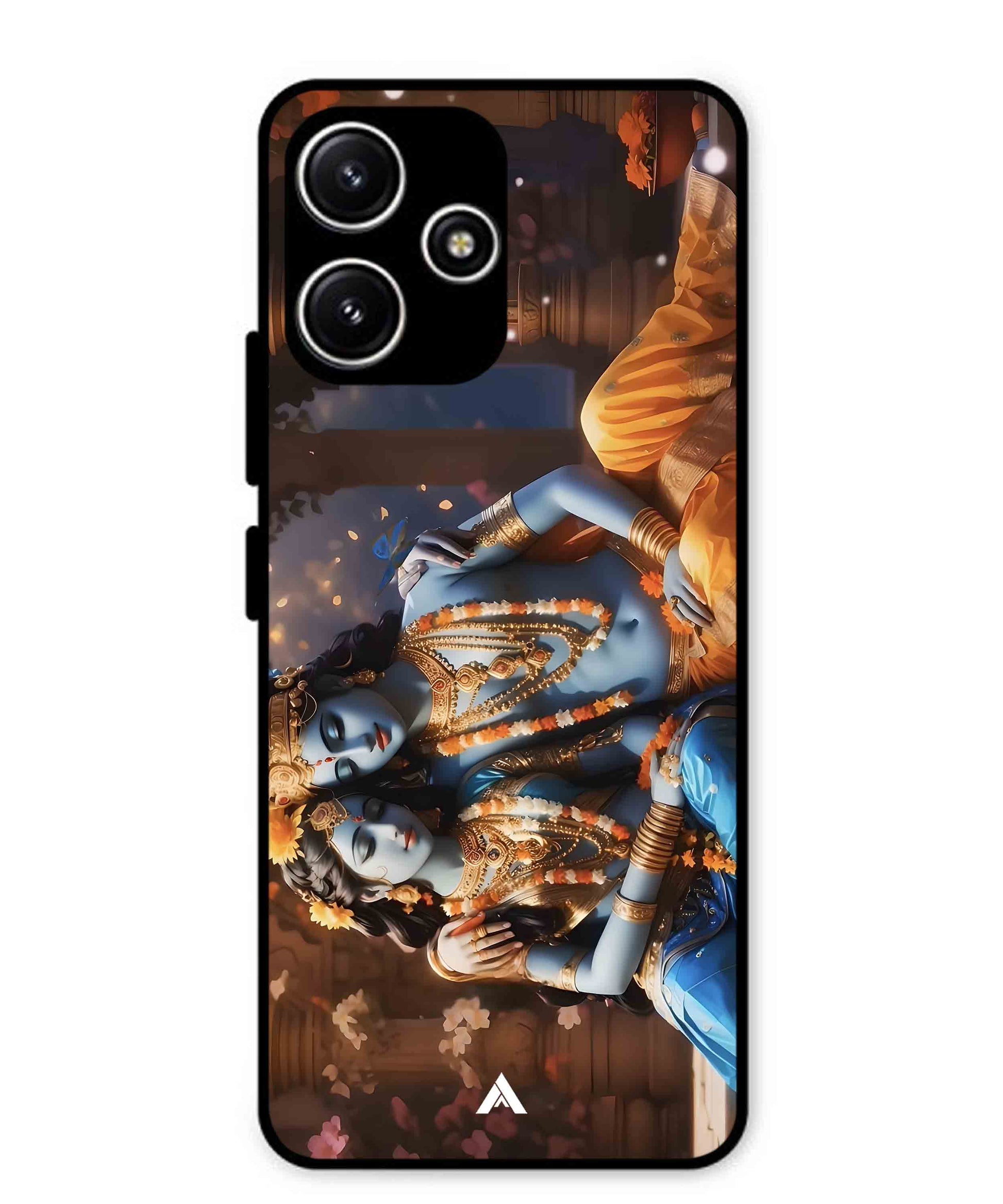 Krishna Radha Metal Back Cover Phone Case for Poco M6 Pro