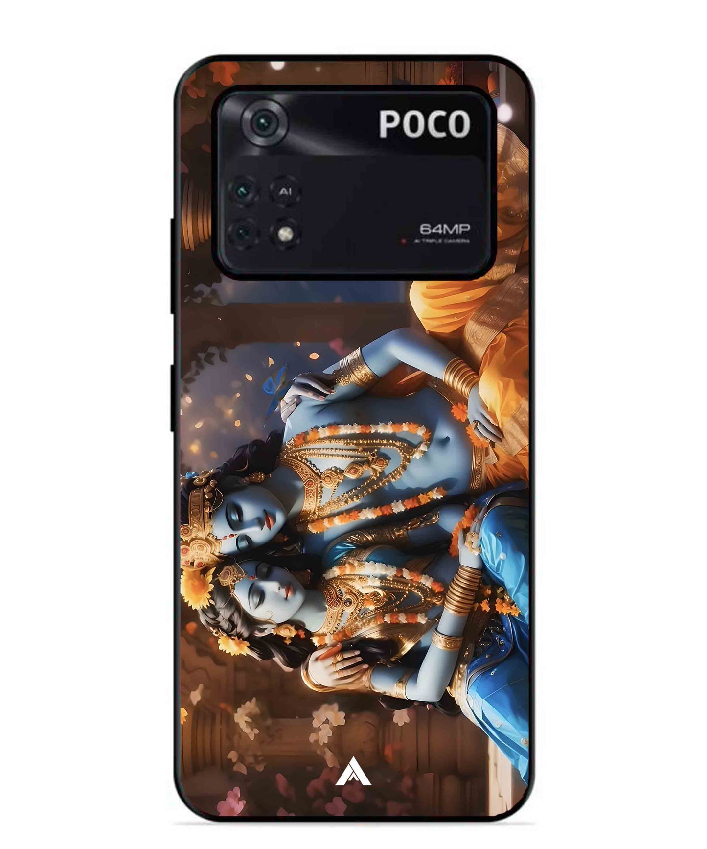 Krishna Radha Metal Back Cover Phone Case for Poco X4 Pro