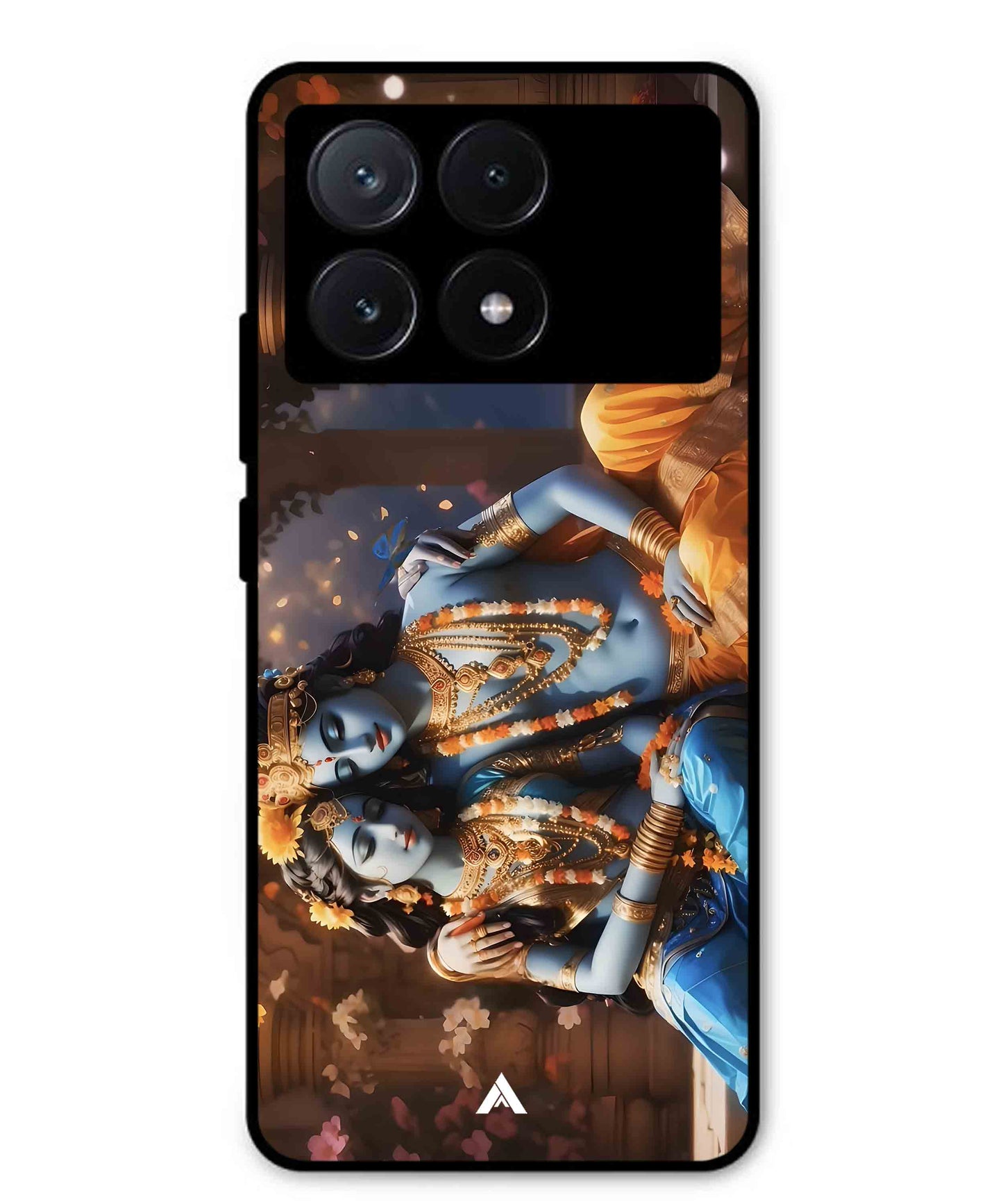 Krishna Radha Metal Back Cover Phone Case for Poco X6 Pro