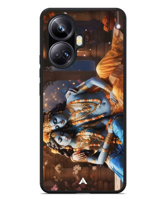 Krishna Radha Metal Back Cover Phone Case for Realme 10 Pro Plus