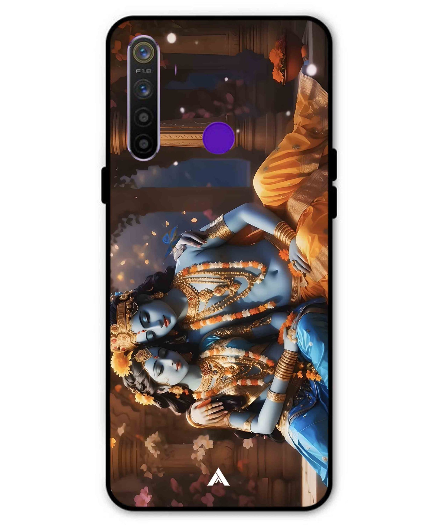 Krishna Radha Metal Back Cover Phone Case for Realme 5i