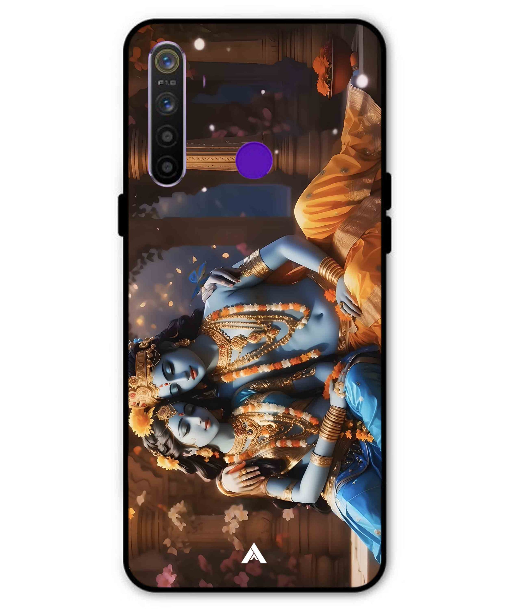 Krishna Radha Metal Back Cover Phone Case for Realme 5s
