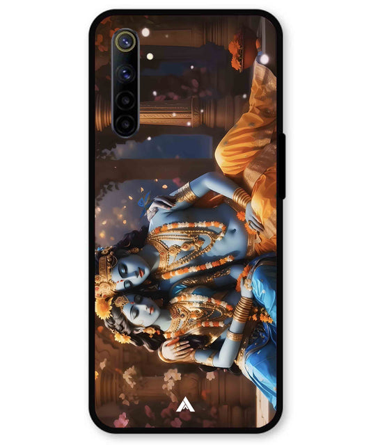 Krishna Radha Metal Back Cover Phone Case for Realme 6i