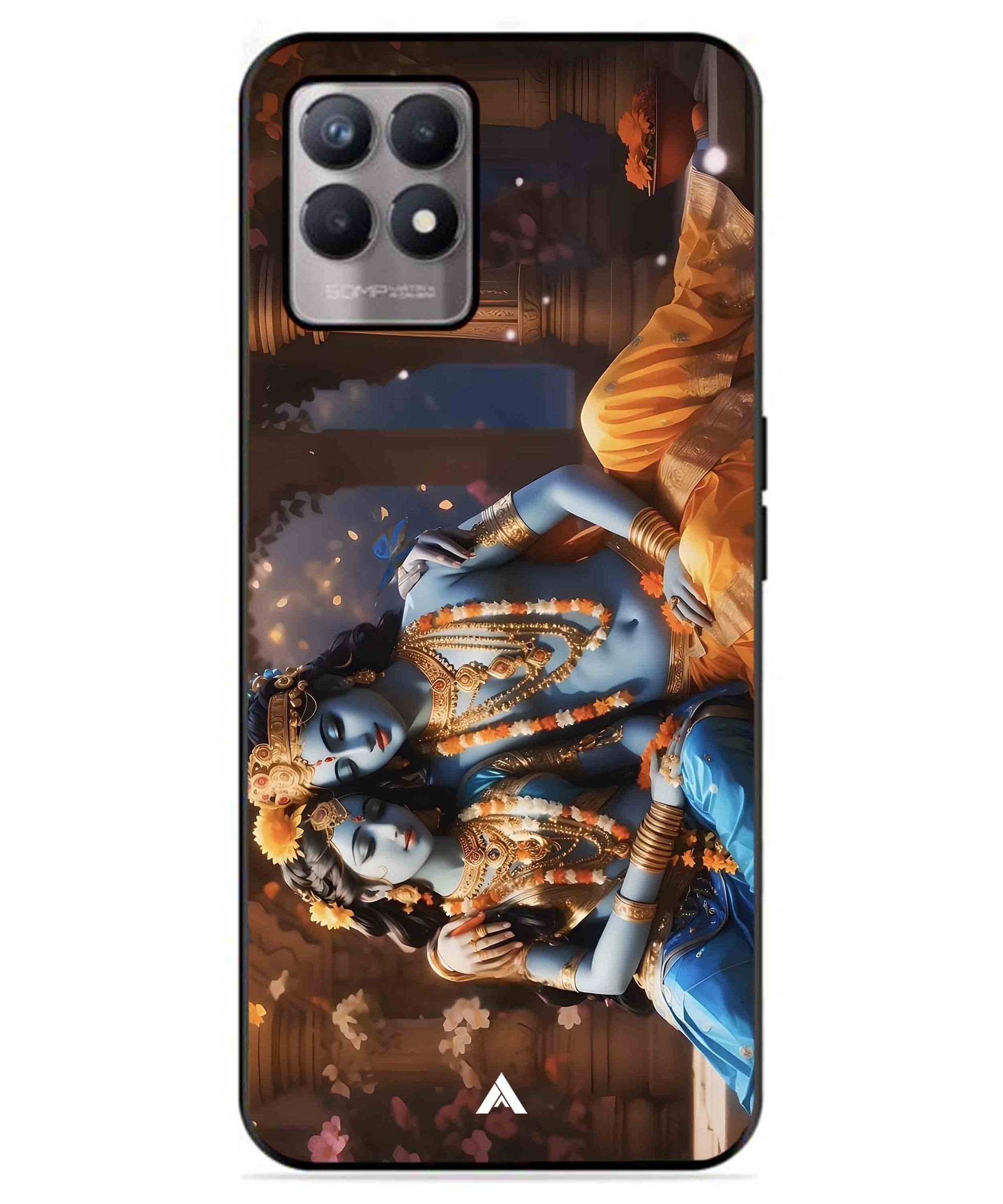 Krishna Radha Metal Back Cover Phone Case for Realme 8 4G
