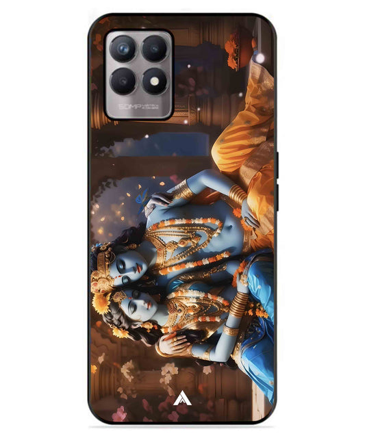 Krishna Radha Metal Back Cover Phone Case for Realme 8i