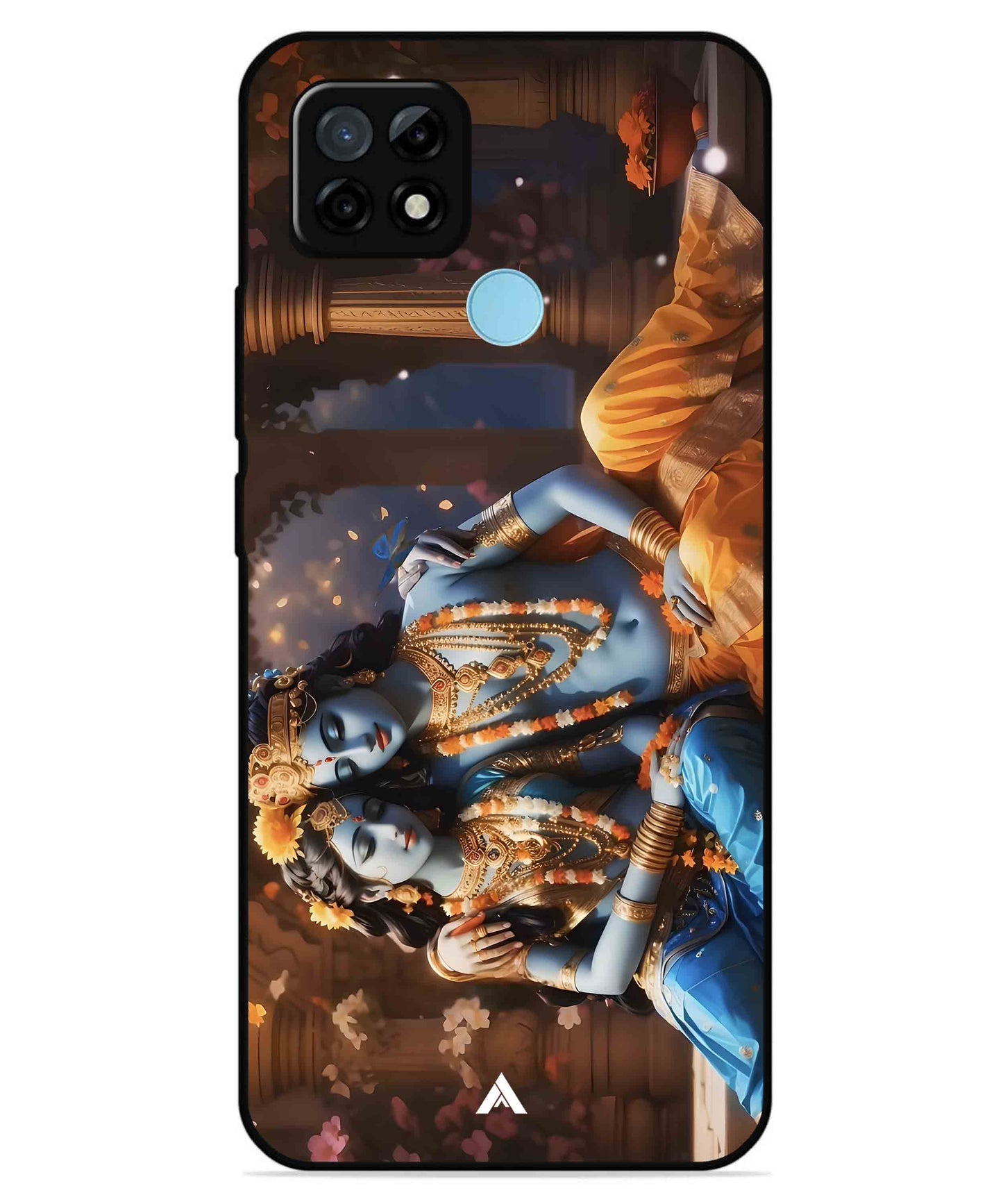 Krishna Radha Metal Back Cover Phone Case for Realme C21Y