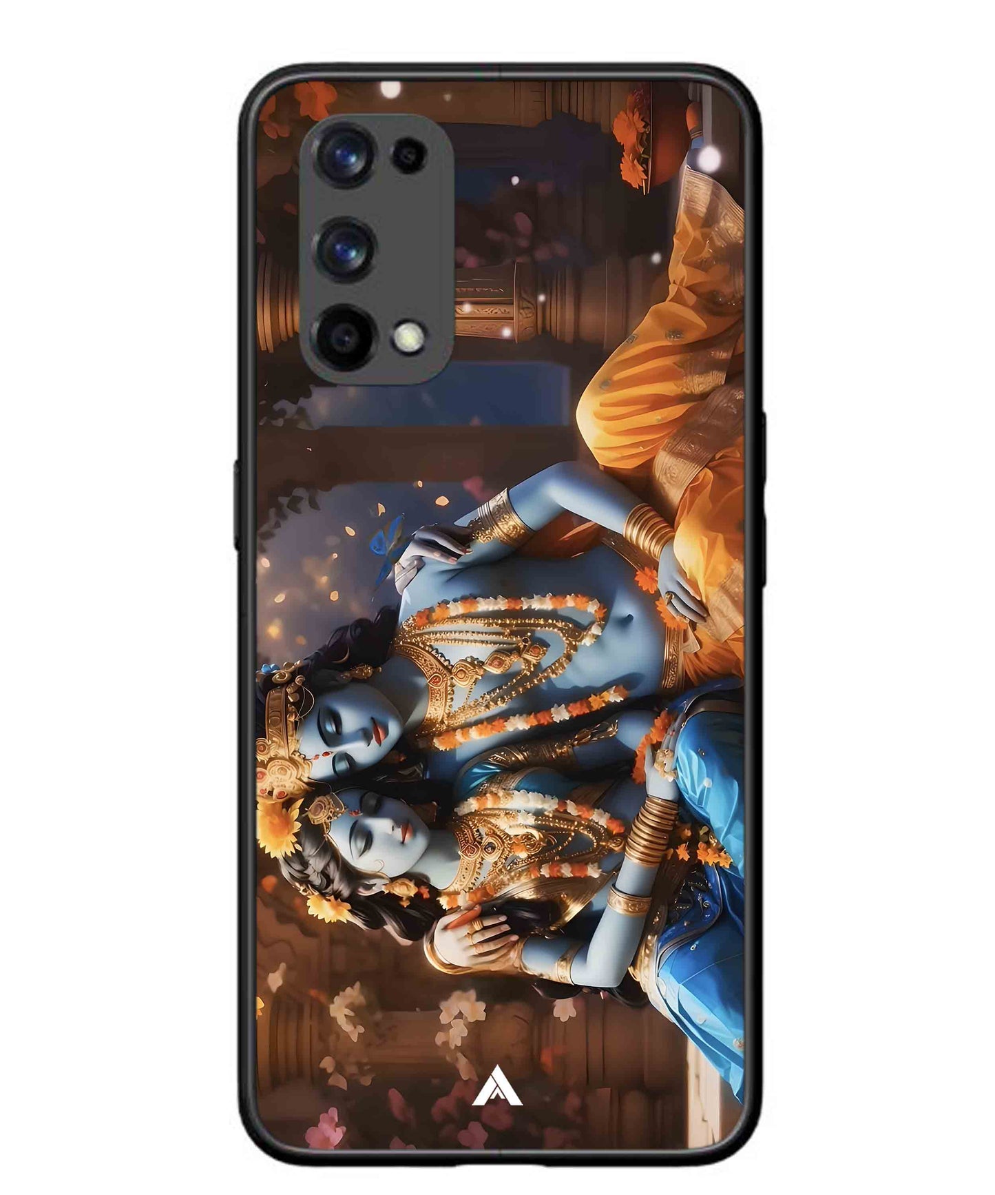 Krishna Radha Metal Back Cover Phone Case for Realme X7 Pro