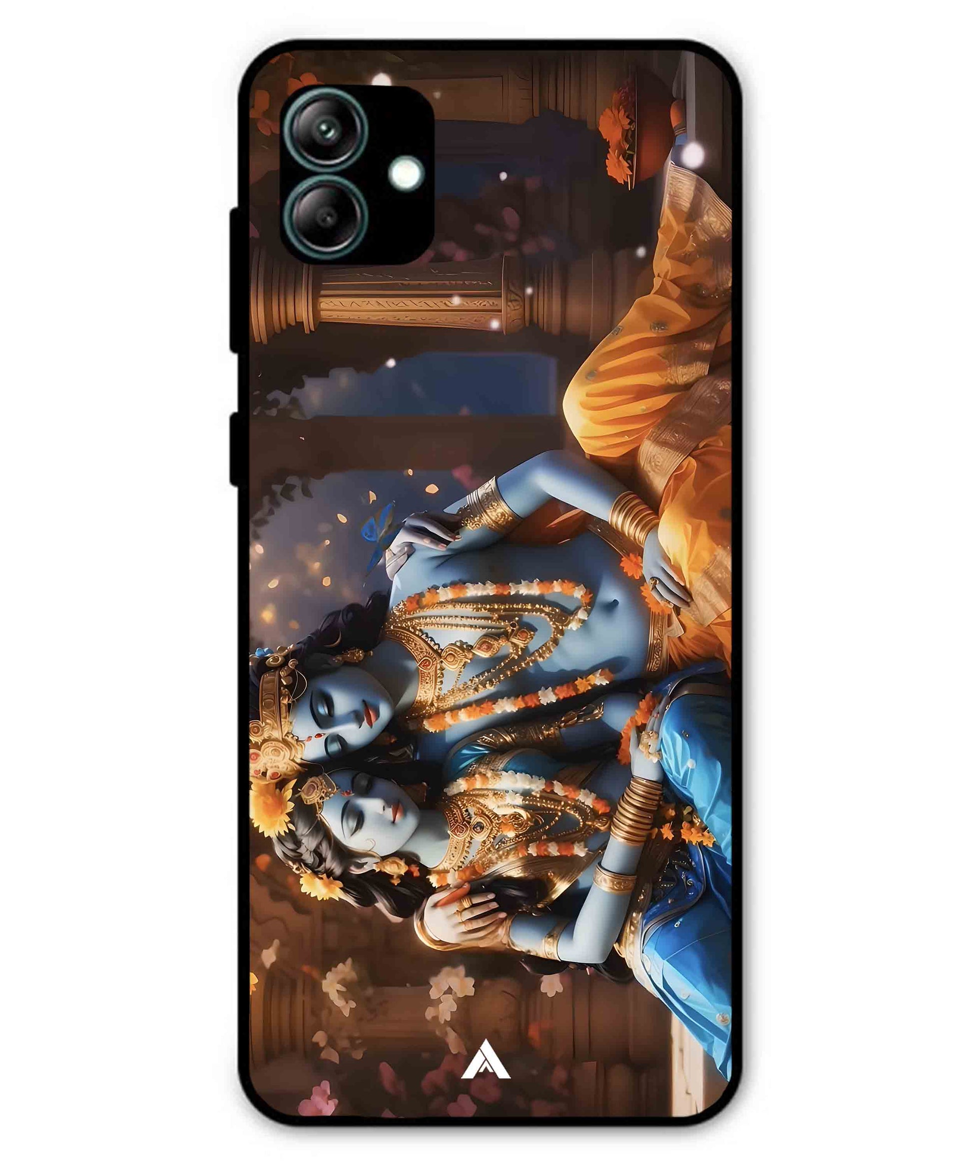 Krishna Radha Metal Back Cover Phone Case for Samsung Galaxy A04