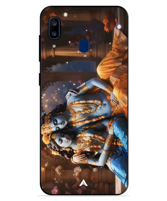 Krishna Radha Metal Back Cover Phone Case for Samsung Galaxy A20
