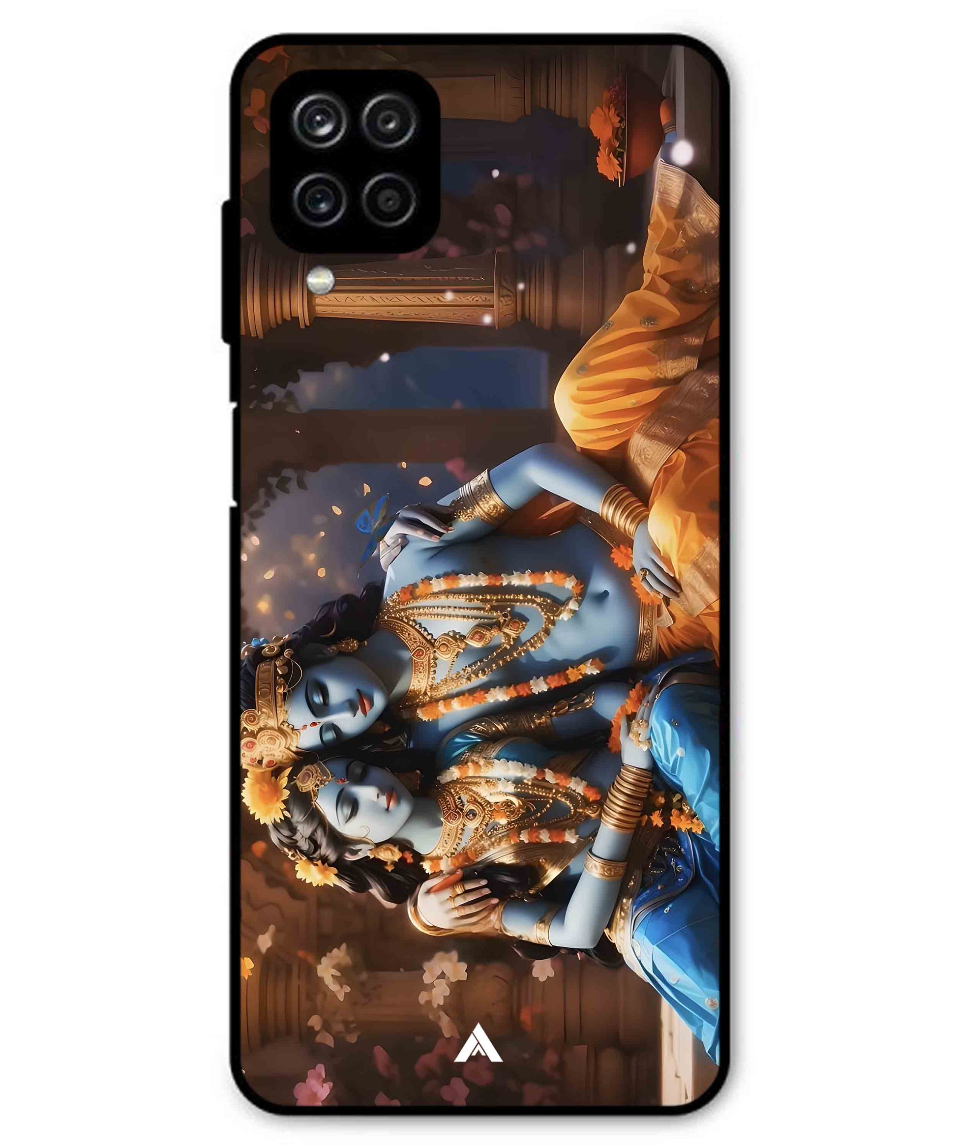 Krishna Radha Metal Back Cover Phone Case for Samsung Galaxy A22 4G