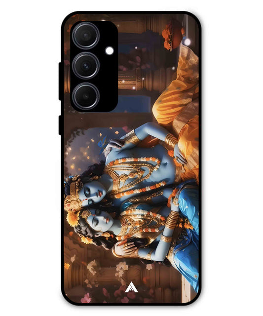 Krishna Radha Metal Back Cover Phone Case for Samsung Galaxy A35