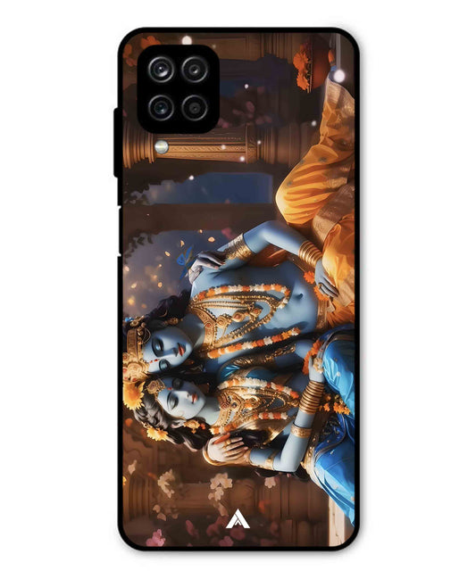 Krishna Radha Metal Back Cover Phone Case for Samsung Galaxy F12