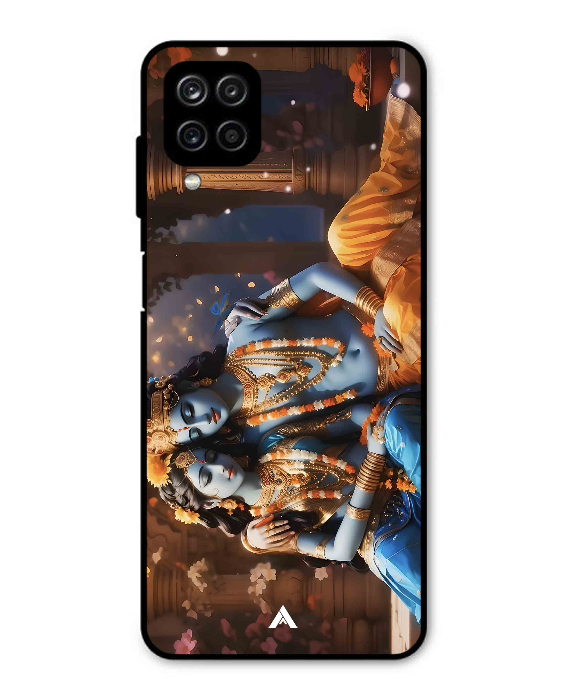 Krishna Radha Metal Back Cover Phone Case for Samsung Galaxy M12