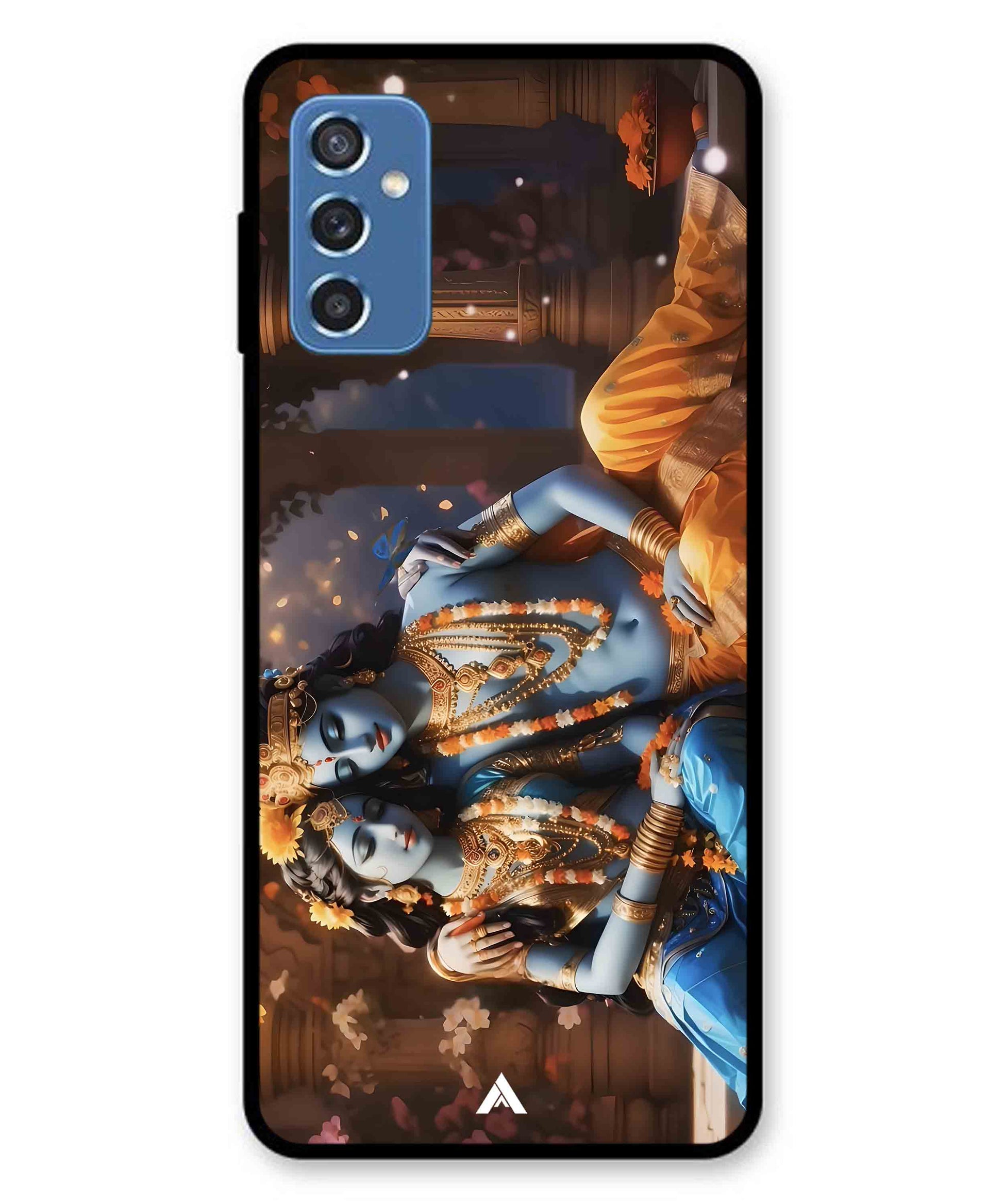 Krishna Radha Metal Back Cover Phone Case for Samsung Galaxy M52