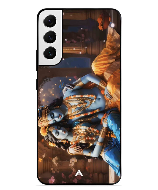 Krishna Radha Metal Back Cover Phone Case for Samsung Galaxy S21