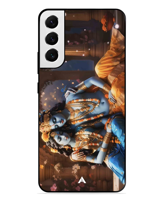 Krishna Radha Metal Back Cover Phone Case for Samsung Galaxy S21 Plus