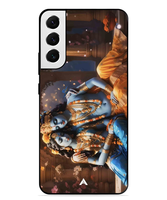 Krishna Radha Metal Back Cover Phone Case for Samsung Galaxy S22