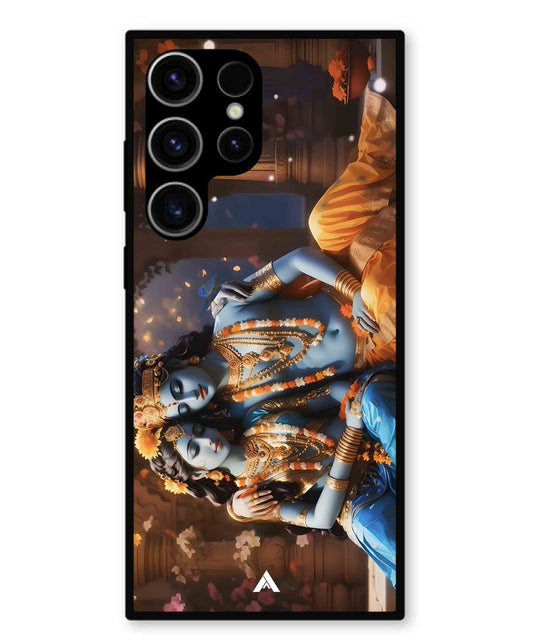 Krishna Radha Metal Back Cover Phone Case for Samsung Galaxy S23 Ultra