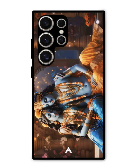 Krishna Radha Metal Back Cover Phone Case for Samsung Galaxy S24 Ultra
