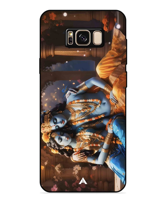 Krishna Radha Metal Back Cover Phone Case for Samsung Galaxy S8 Plus