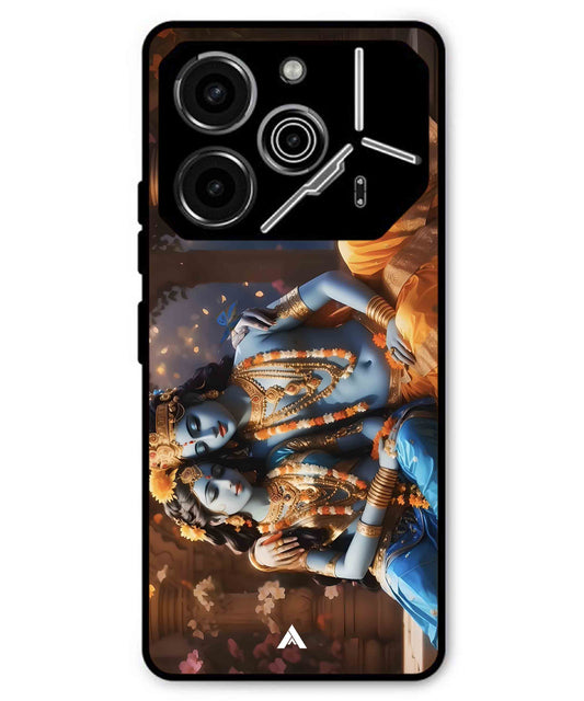 Krishna Radha Metal Back Cover Phone Case for Tecno Pova 6